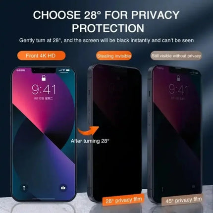 1-5PCS Anti Peep Privacy Tempered Glass For iPhone 12 13 14 15 Pro Max 16 17 Anti Spy Screen Protector