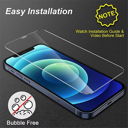 1-4Pcs Protective Glass For iPhone 17 16 15 14 13 12 11 Pro XR X XS Max Screen Protectors For iPhone 7 8 6 Plus 12 13 Mini Glass