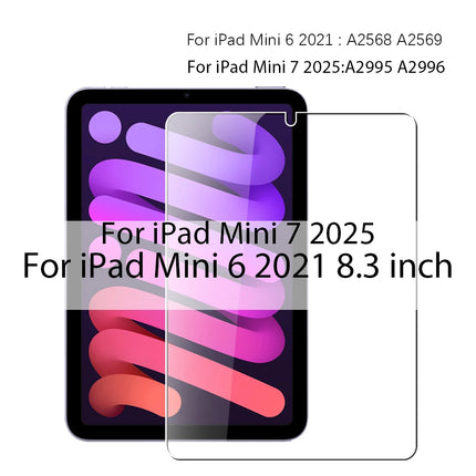 Tempered Glass Screen Protector For iPad A16 Pro 11 12.9 13 M5 M4 10th 10 Generation Air M3 5 4 3 7th 8th 9th 10.2 Mini 6 7 Film