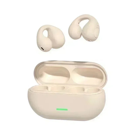 TWS Bluetooth Headset 5.3 Wireless Air Conduction Headphones Clip Ear Music Noise Canceling HD Call Sports Gaming Earphone