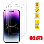3pcs / for iphone 15 pro / Tempered glass