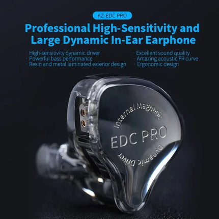 New KZ EDC Pro Headset Dynamic In-Ear Monitor HiFi Wired Headphone Bass Stereo Game Music Earbuds Sports Noise Reduction Earphon