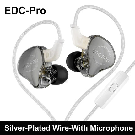 New KZ EDC Pro Headset Dynamic In-Ear Monitor HiFi Wired Headphone Bass Stereo Game Music Earbuds Sports Noise Reduction Earphon